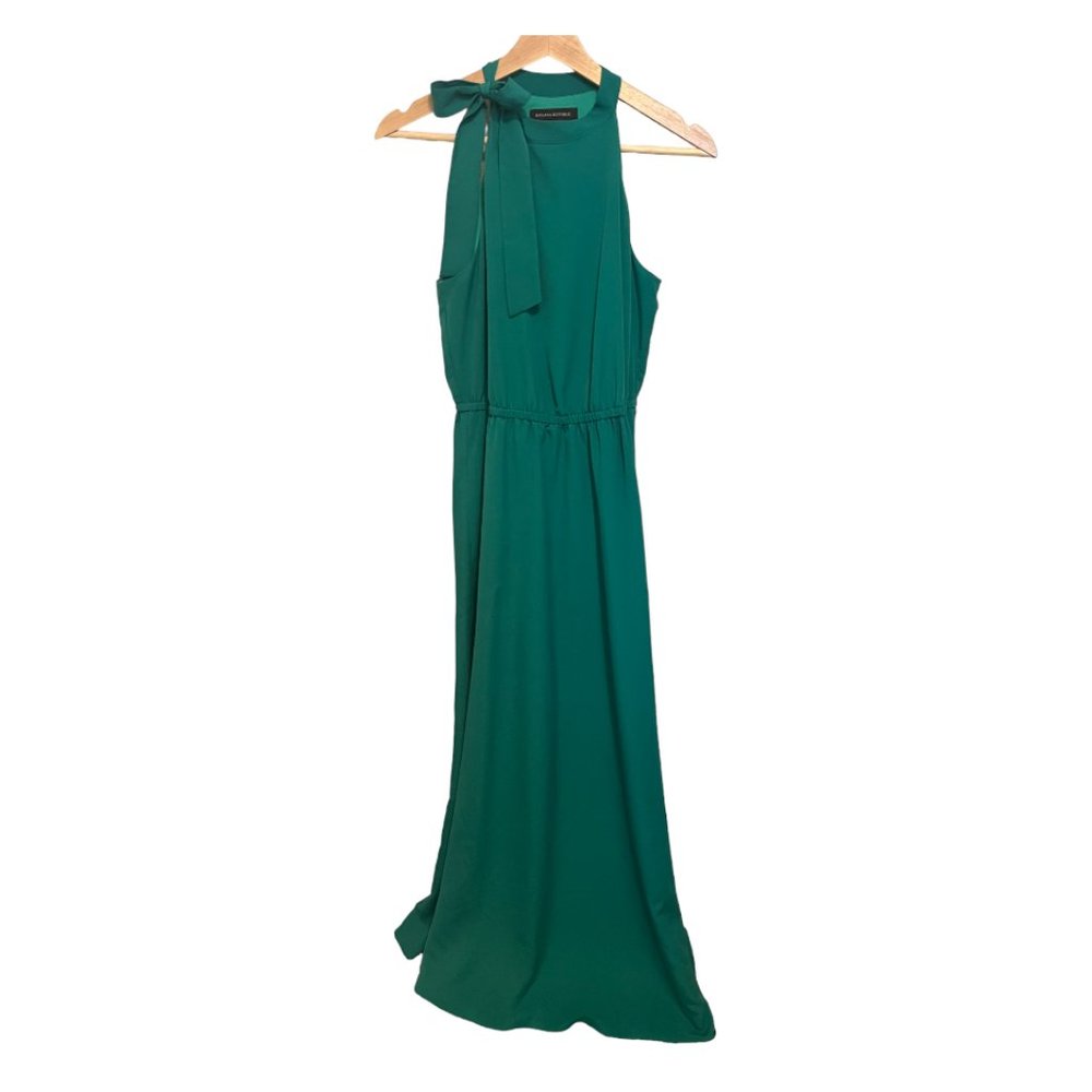 Banana Republic Green High Neck Maxi Dress